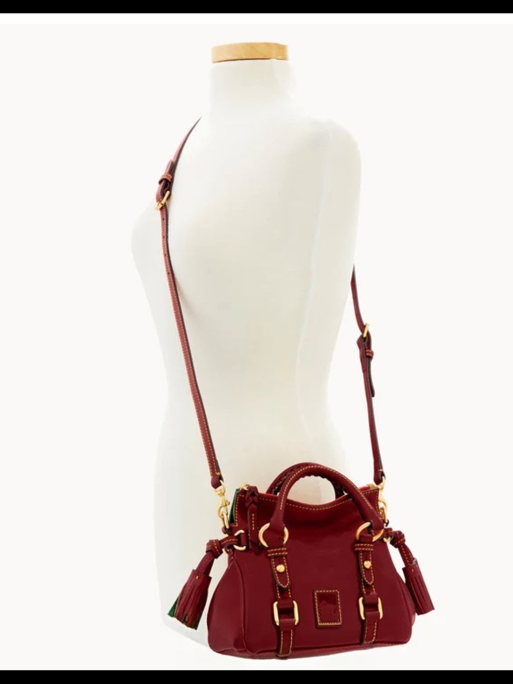 Gorgeous! NWT Dooney & Bourke Florentine Leather Satchel in BORDEUX - Picture 3 of 10